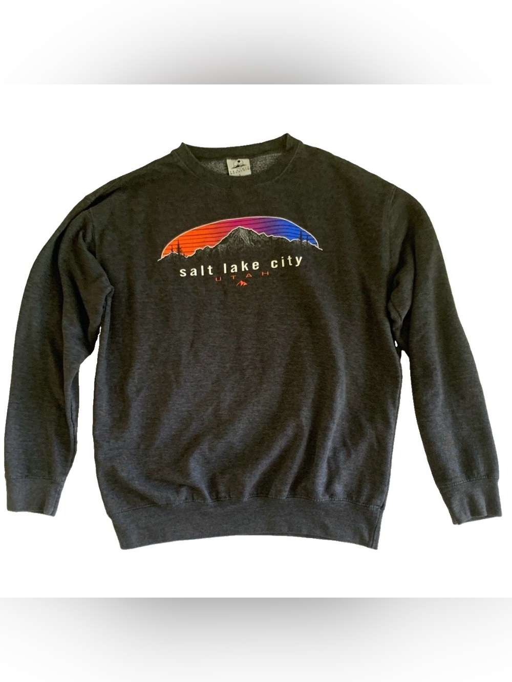 Prairie Mountain Salt Lake City Vintage Graphic Crewneck Sweatshirt L EUC